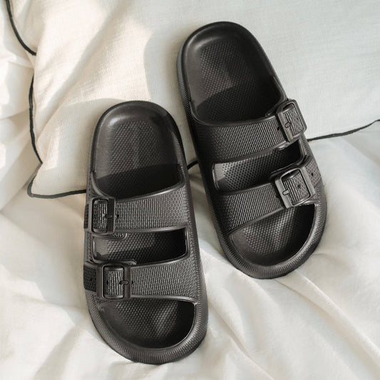 Pillow-Slides | Weicher Sohle | Unisex | Einfarbig | EVA-Schaum-Schwarz-36/37-Luzern Mode