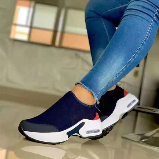 Damen Sneaker, blau, atmungsaktiv, rutschfest, sportlich, bequem, modisch, Freizeit, Jeans.