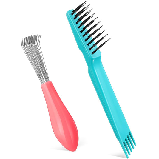 Hundebürste Set, blau und rot, Fellpflege, Unterwolle entfernen, Haustierpflege Zubehör.