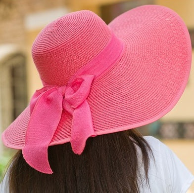 Faltbarer Sonnenhut Damen | Luftig | Kompakt | Mit Krempe | Sommer Accessoire-Rot-Luzern Mode