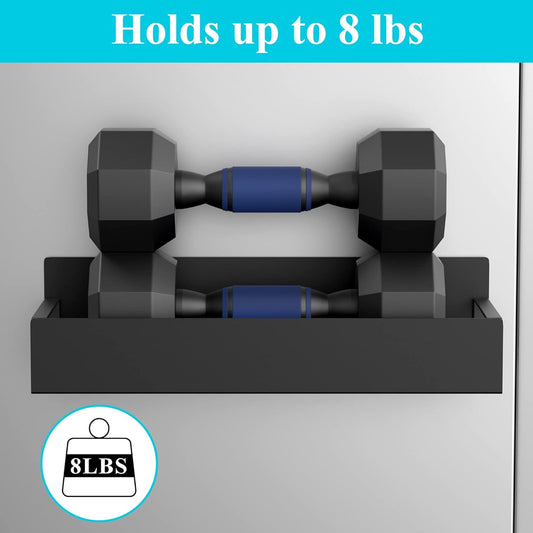 Schwarze Wandhalterung für Hanteln, hält bis zu 8 lbs, Fitnesszubehör, platzsparend.