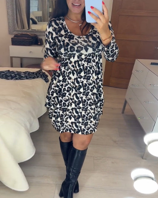 Herbstkleid mit Leopardenmuster – Leona