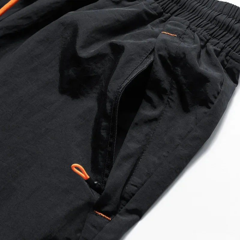 Herren Laufshorts Sommer | Doppellagig | Reißverschluss | Atmungsaktiv | Sportlich-Luzern Mode