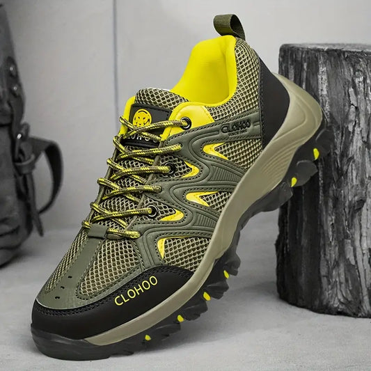 Grüner Wanderschuh für Herren, atmungsaktiv, rutschfest, Outdoor-Sportschuh, CLOHOO.
