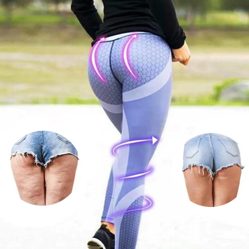 Damen Yoga Leggings | Geometrischem Muster | High Waist | Elastisch-Luzern Mode