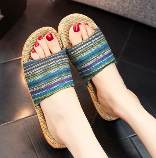 Bunte Damen-Boho-Strandpantoletten – Livia