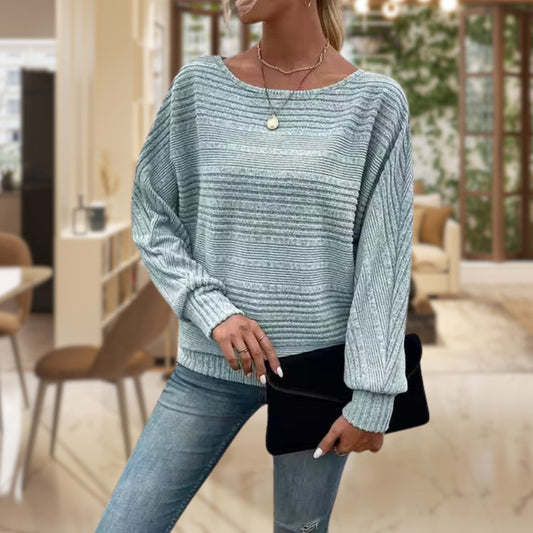 Gestreifter Damen Strickpullover – Zorine