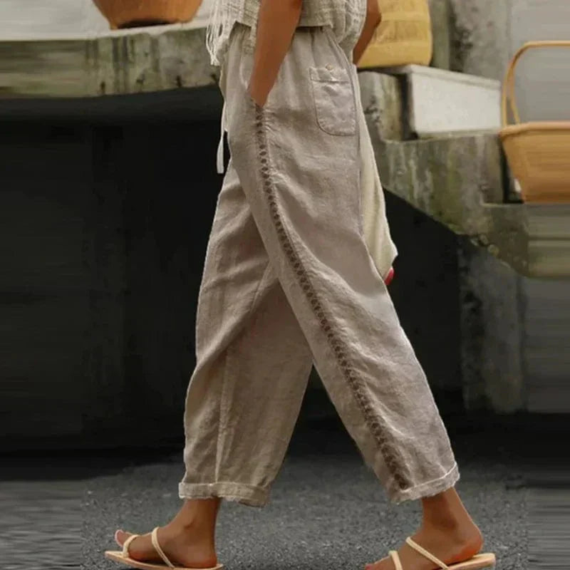 Boho Damen-Sommerhose mit Muster – Solea