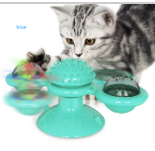 Katzenspielzeug mit Spinning-Ball, Türkis, interaktiv, Kunststoff, für Unterhaltung und Bewegung.