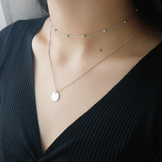 Mehrschichtige Boho-Halskette, Gold, 925 Sterling Silber, Damen, Münzanhänger, Choker-Stil.