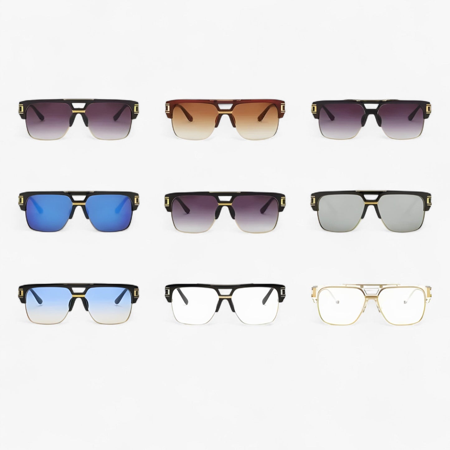 Sonnenbrille | Eckig | Unisex | Verspiegelt | UV-400 Schutz | Retro-Luzern Mode