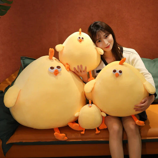 Flauschiges gelbes Huhn Plüschtier, Kuscheltier, groß, weich, für Kinder und Erwachsene.