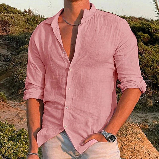 Luftiges Leinenhemd Herren | atmungsaktiv Sommer | Freizeit Look modern-Luzern Mode