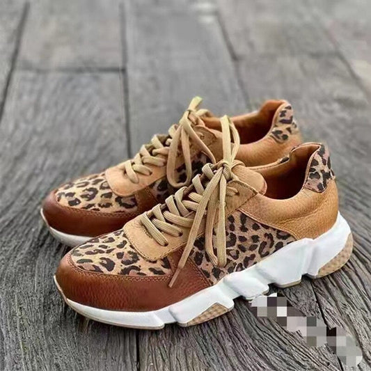 Leopard Sneaker Damen, braun, Wildleder, modisch, bequem, Freizeitschuh, rutschfeste Sohle