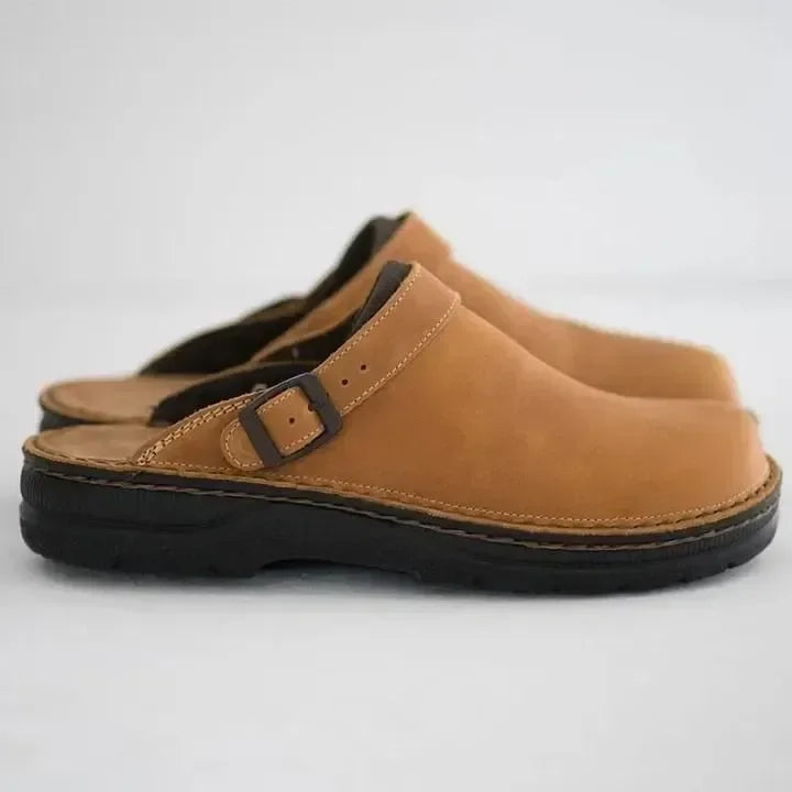 Herren Lederslipper | Gummisohle | Echtes Leder | Rutschfest-Luzern Mode
