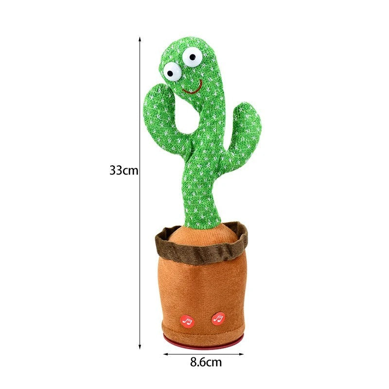 Tanzender Kaktus Stoffspielzeug, grün, 33cm, mit Musikfunktion, Kinder Geschenkidee.