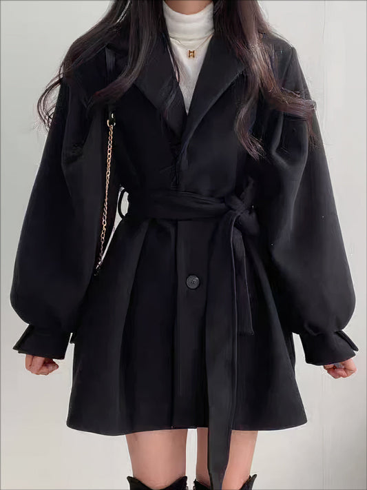 Damen Wolljacke mit Gürtel – Elvira