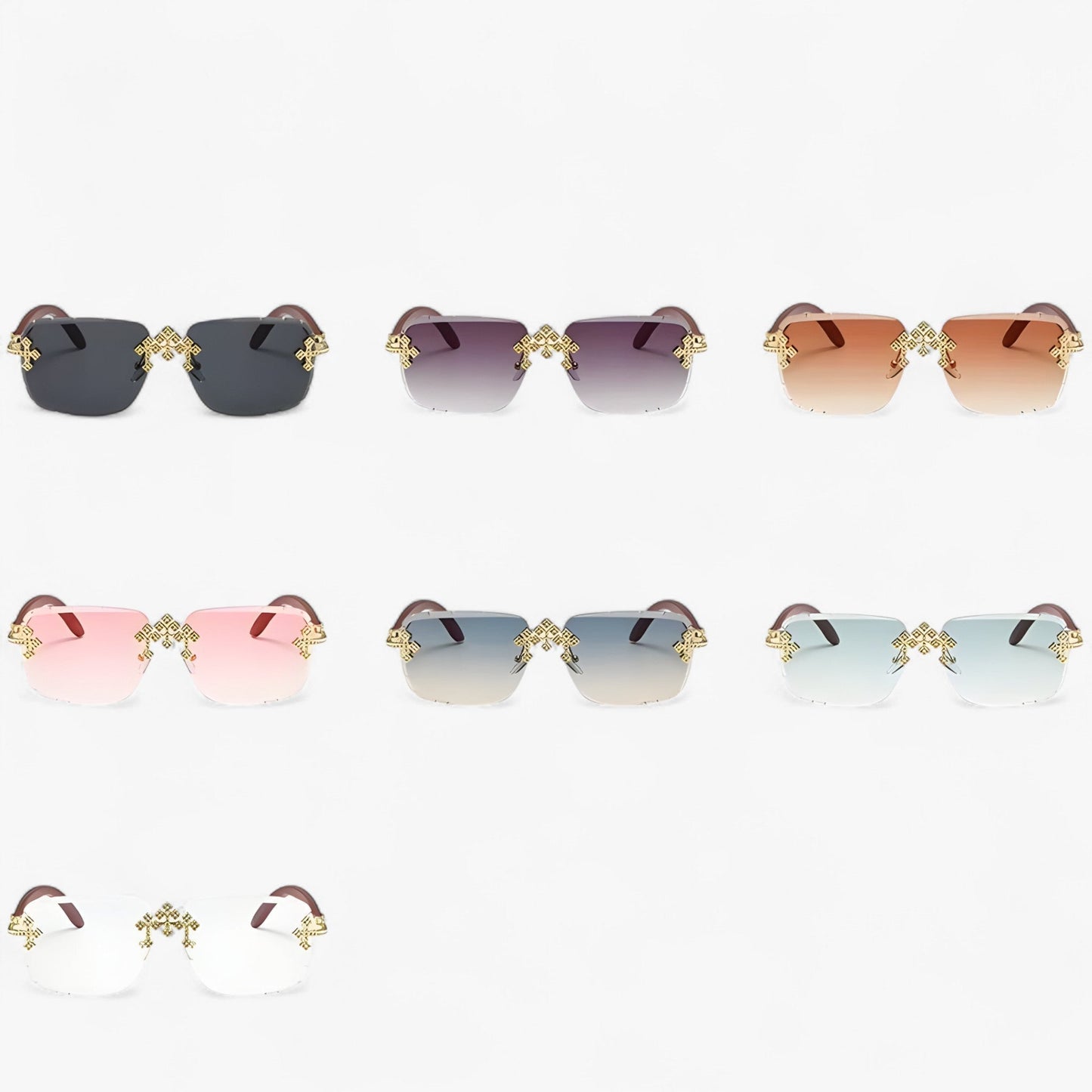 Sonnenbrille | Metallakzenten | Randlos | UV400 | Unisex | Steampunk-Luzern Mode