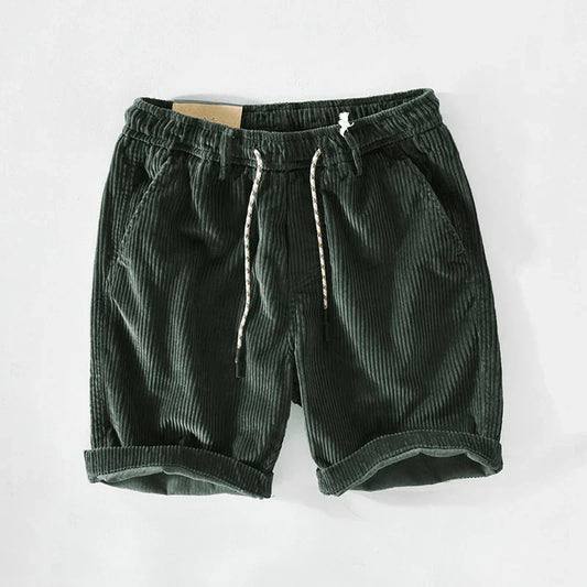 Herren Baumwollshorts Sommer | Leicht | Bequem | Kordelzug | Freizeit Look-Grün-S-Luzern Mode