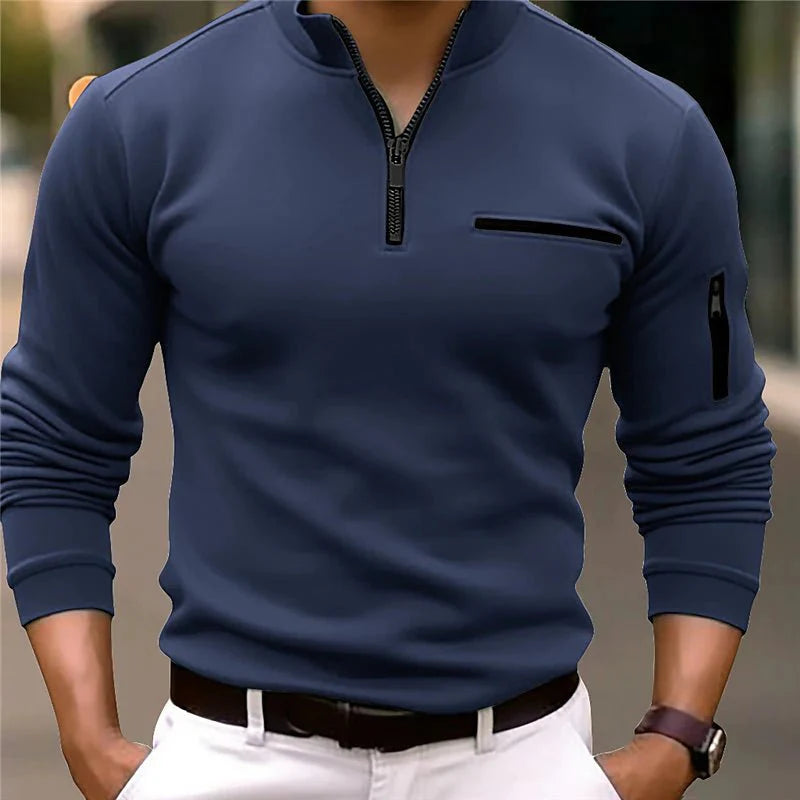Stilvolle Herrenpullover mit Viertelreißverschluss – Lorenzo