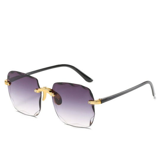 Randlose Sonnenbrille | UV400-Schutz | Rechteckige Gläser | Ultraleicht & blendfrei-Grau-Luzern Mode