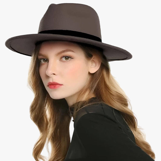 Unisex Fedora | Vintage | Einfarbig | Wollfilz | Elastisches Band-Luzern Mode