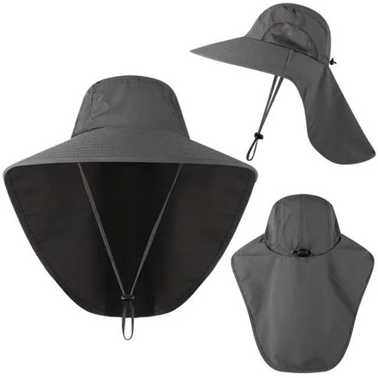 UV-Schutz | atmungsaktives Mesh | verstellbare Passform | Kordelzug | 54–60 cm-Grau-Luzern Mode