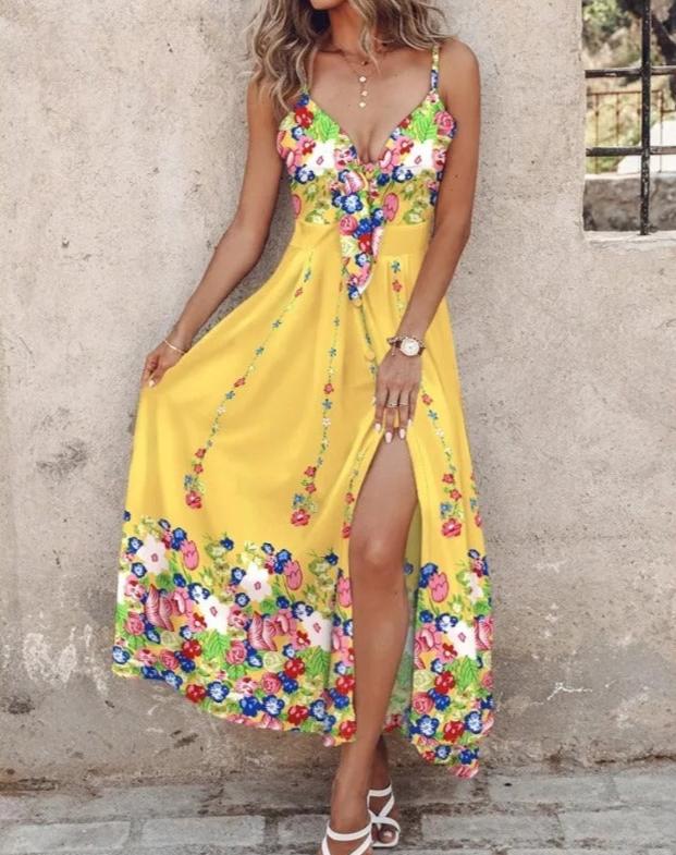 Lässiges Maxikleid mit Knopfdetail – Elvire