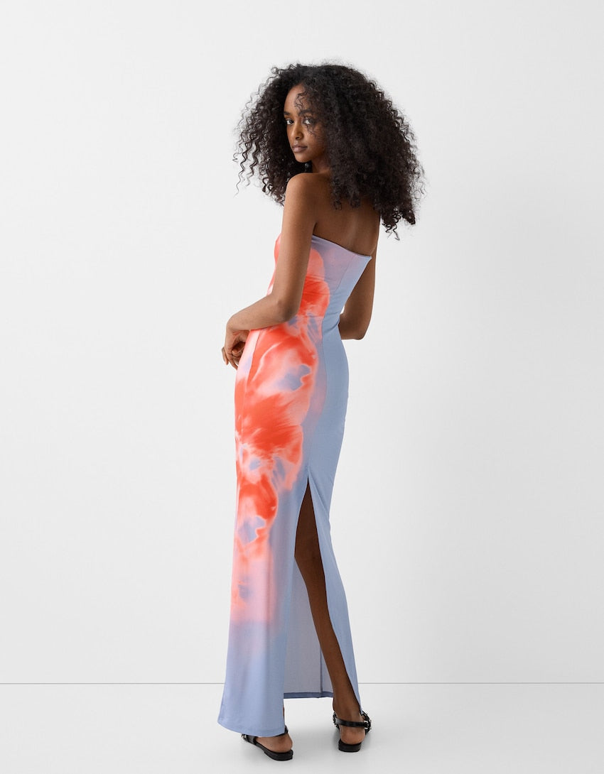 Sommerliches Trägerloses Maxikleid – Alina