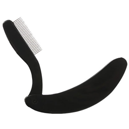 Schwarzer klappbarer Bartkamm aus Kunststoff, ideal für Bartpflege und Styling.