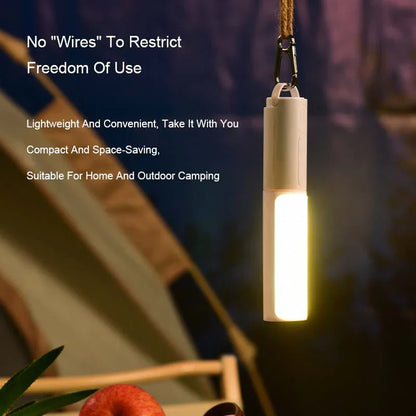 Tragbare LED-Campinglampe, hängend, batteriebetrieben, ideal für Outdoor-Abenteuer.