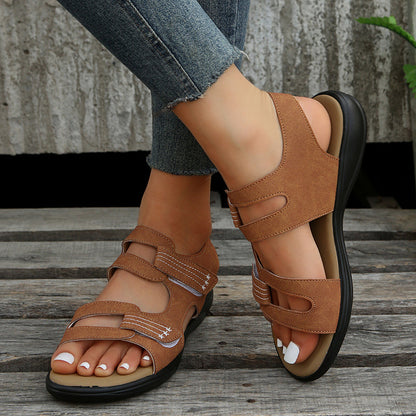 Bequeme Damensandale mit Klettverschluss – Nina