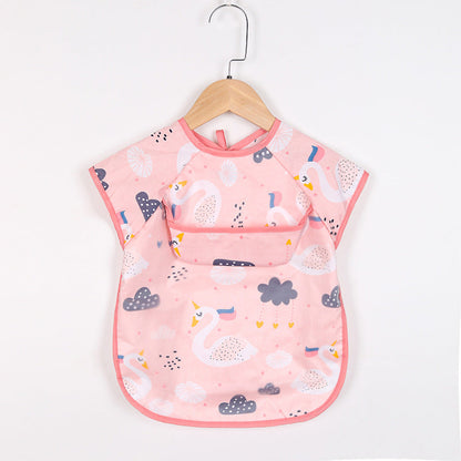 Rosa Baby-Lätzchen mit Schwanenmuster, wasserdicht, Klettverschluss, für Kleinkinder.