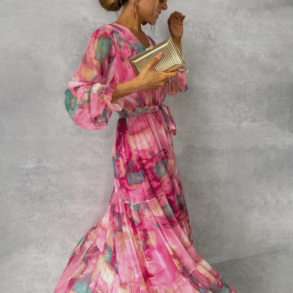Florales Wickel-Maxikleid – Viviana