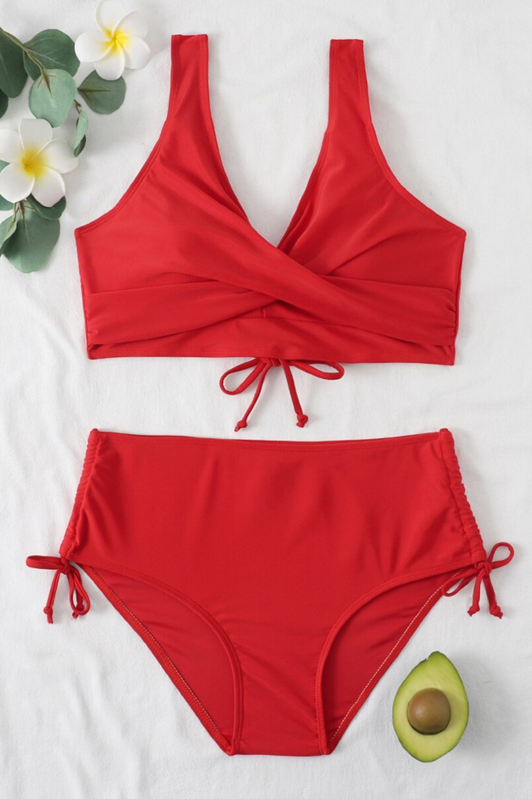 Bunter Bikini mit Kordelzug und gedrehtem Detail – Zaraï