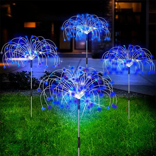 Wasserdichte Solar-Gartenlampe mit Feuerwerkeffekt – SparkGlow