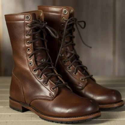 Women's Lace-Up Combat Boots with Supportive Sole 1