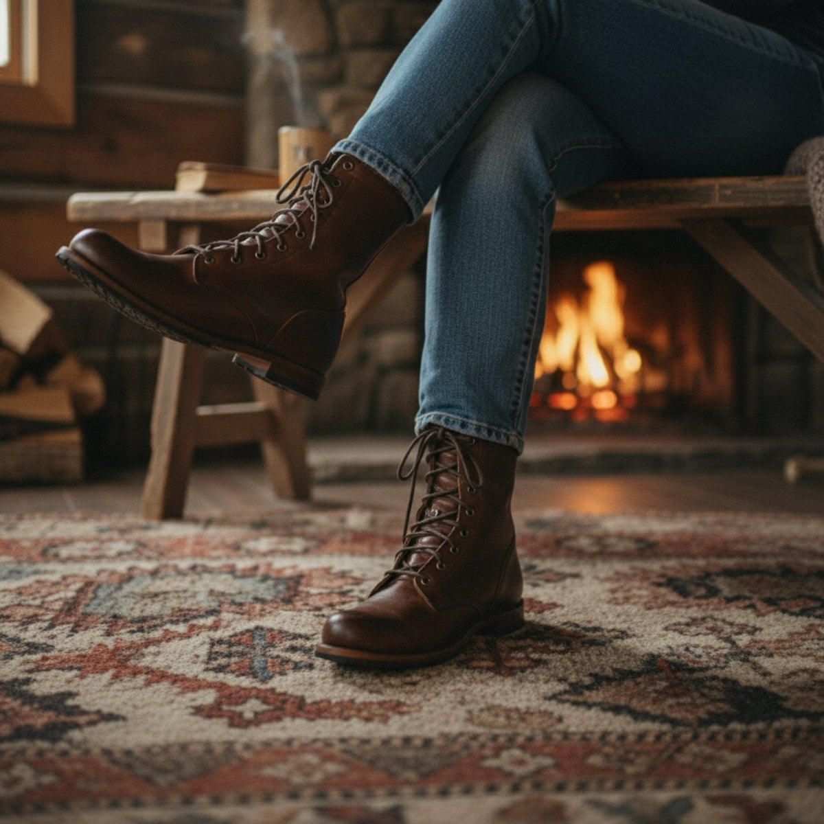 Women's Lace-Up Combat Boots with Supportive Sole 5