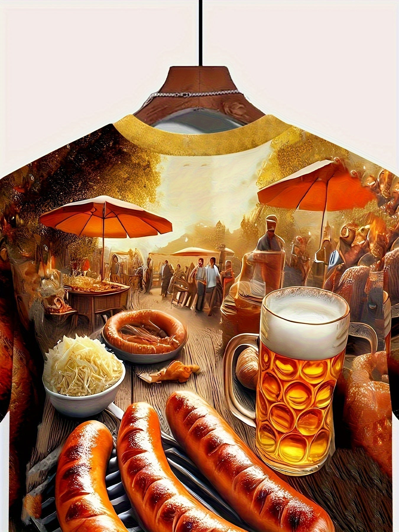 Herren Kurzarm T-Shirt mit BBQ- & Bier-Print – Karl Oktoberfest 2026