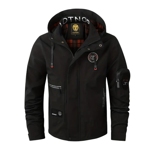 Herren Outdoorjacke wasserdicht mit Kapuze & karierter Fütterung – Jorrit