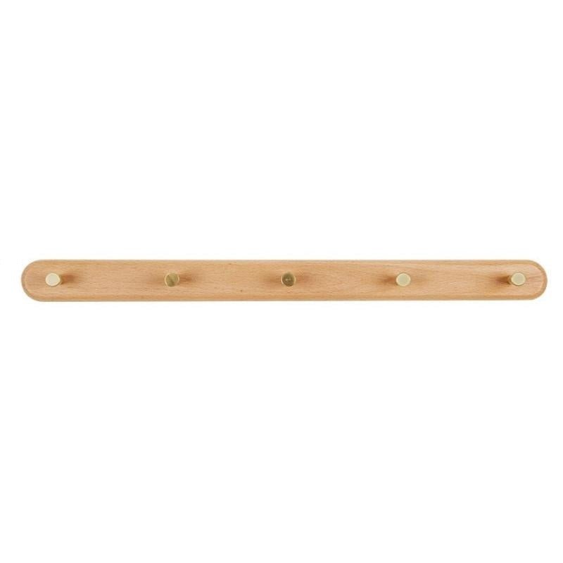 Wandgarderobe aus Holz mit Messinghaken - LignaHook