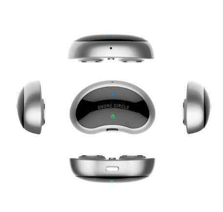 Schlafapnoe-Gerät Snore Circle, silber, tragbar, Anti-Schnarch-Lösung, 360-Grad-Ansicht