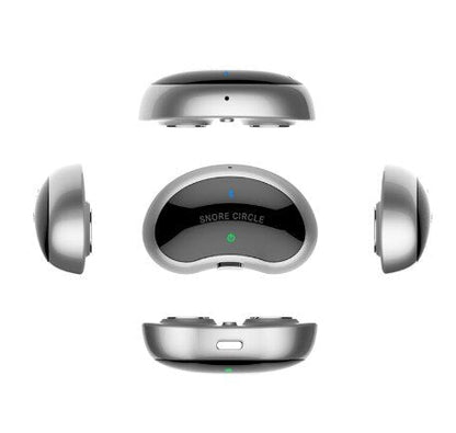 Schlafapnoe-Gerät Snore Circle, silber, tragbar, Anti-Schnarch-Lösung, 360-Grad-Ansicht