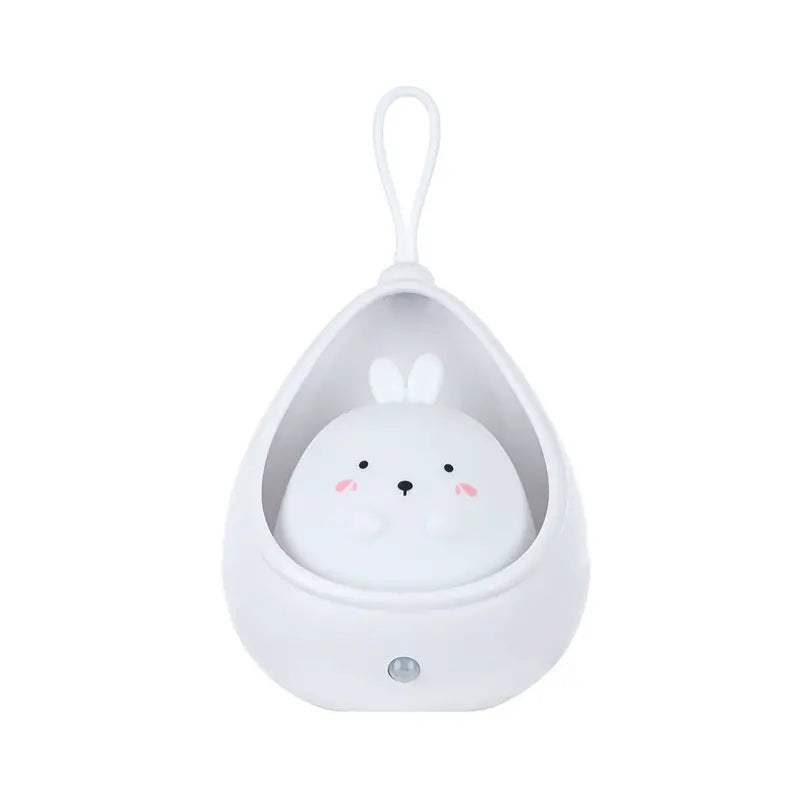 Weiße Nachtlicht-Lampe in Hasenform, tragbar, LED, Kinderzimmer-Dekoration.