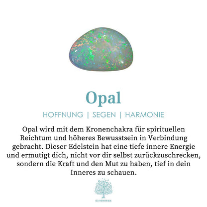 Opal Edelstein, bunt, spirituelle Bedeutung, Hoffnung, Segen, Harmonie, Kronenchakra.