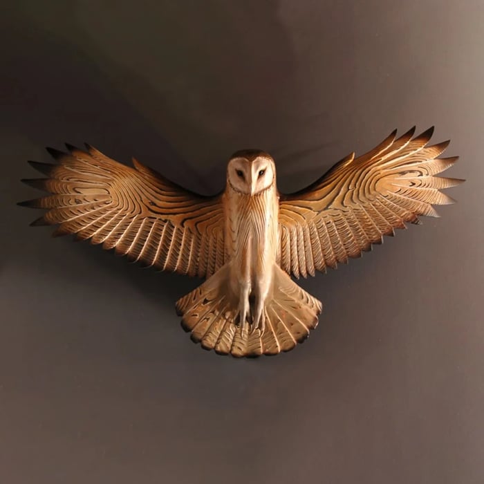 Holzwanddeko – Eule “Majestic”