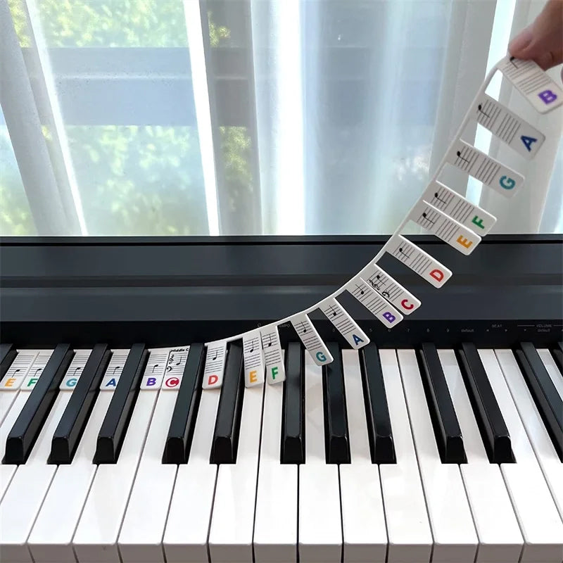 Abnehmbare Notenlabels aus Silikon für 88-Tasten-Pianos und Keyboards
