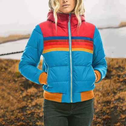 Farbenfrohe Steppjacke für Damen mit Kapuze – Ylva