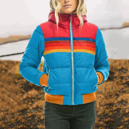 Farbenfrohe Steppjacke für Damen mit Kapuze – Ylva