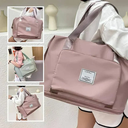 Damen Reisetasche rosa, große Kapazität, wasserdicht, mit Schulterriemen, stilvoll und praktisch.